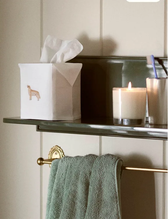Hand-Embroidered Icon Tissue Box Cover