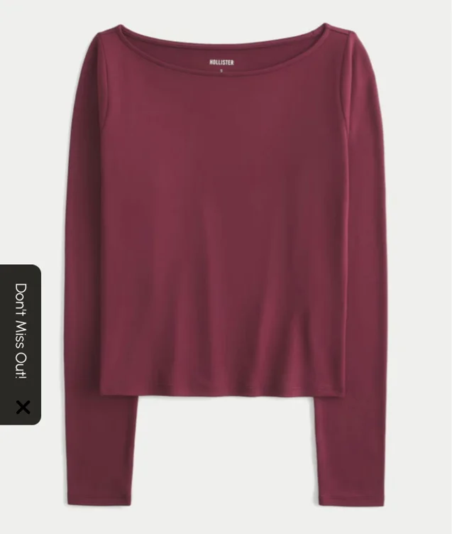 Long-Sleeve Seamless Fabric Slash-Neck Top