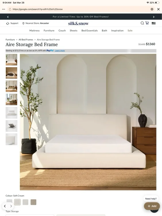 Aire Storage Bed (Default) - Warm Taupe, Queen