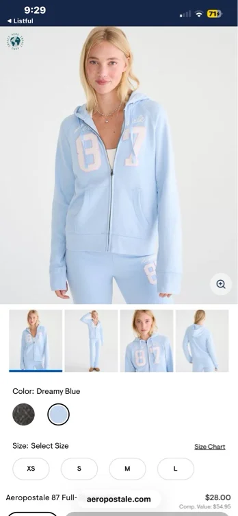 Aeropostale 87 Full-Zip Hoodie