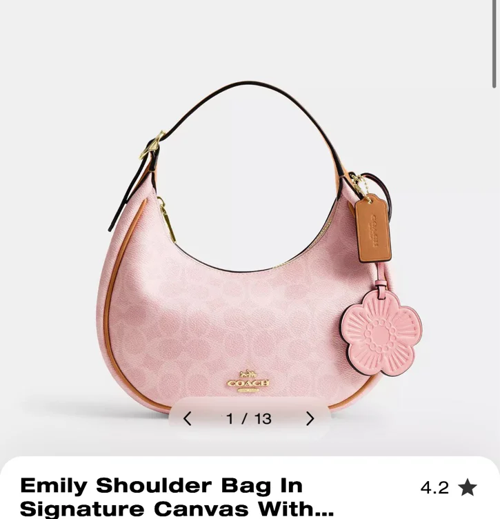Emily Shoulder Bag In Signature Canvas With Charms