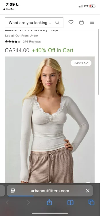 Out From Under Diana Layering Lace-Trim Henley Top