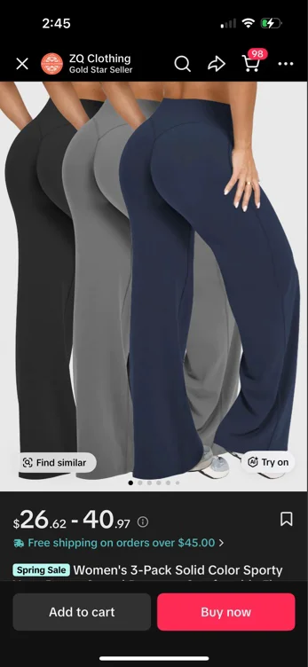 Women's 3-Pack Solid Color Sporty Yoga Pants, Casual Bottoms - TikTok Shop