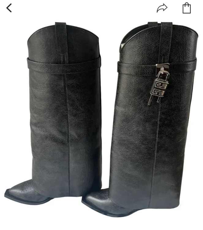 Shark leather cowboy boots