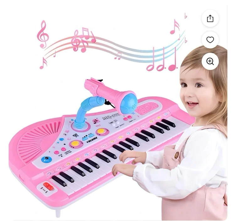 JBee Ctrl Piano for Kids 37 Keys Piano Toys for Girl Toddlers with Built-in Microphone & Music Modes Best Birthday Gifts for 1 2 3 4 5 Year Old Girls Toys Educational Keyboard Musical Instrument Toys