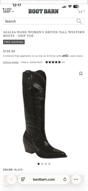 Azalea Wang Women's Driven Tall Western Boots - Snip Toe | Boot Barn