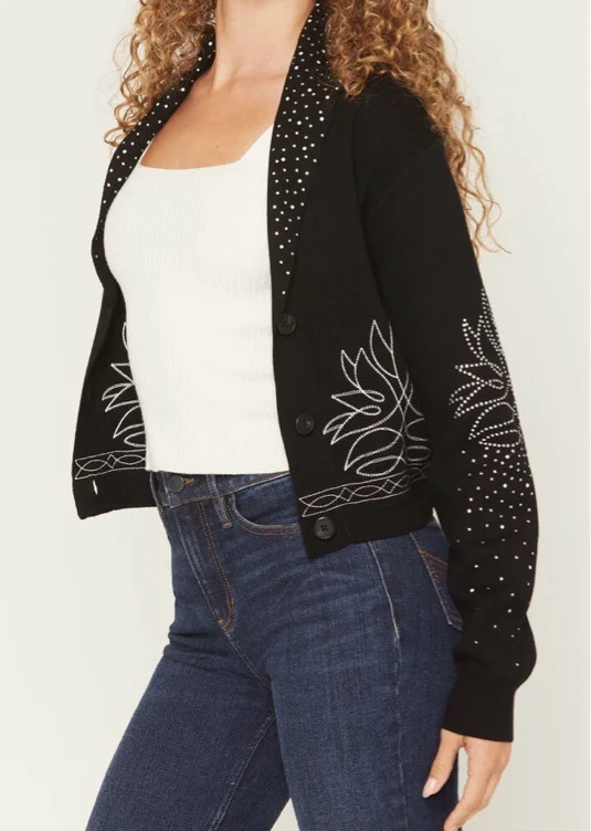 Idyllwind Women's Pierce Embellished Cropped Button-Down Sweater | Boot Barn