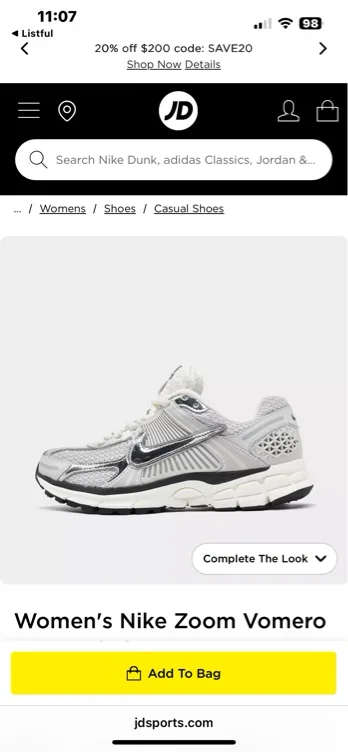 Women's Nike Zoom Vomero 5 Casual Shoes - Size 5.0