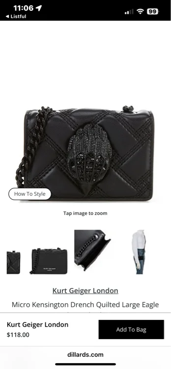 Kurt Geiger London Kensington Signature Eagle Crest Micro Quilted Crossbody Bag