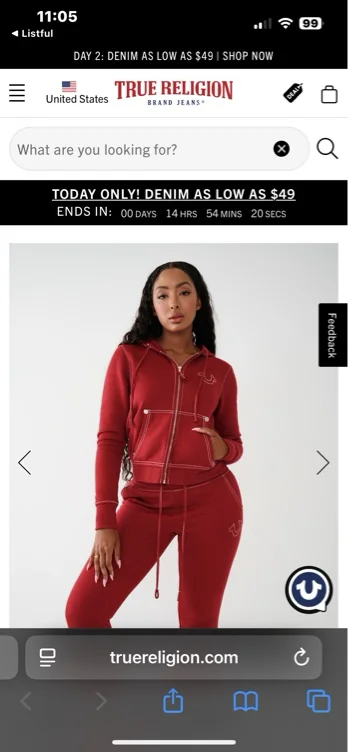 

BIG T STITCH LOGO ZIP HOODIE - Red Dahlia | True Religion

