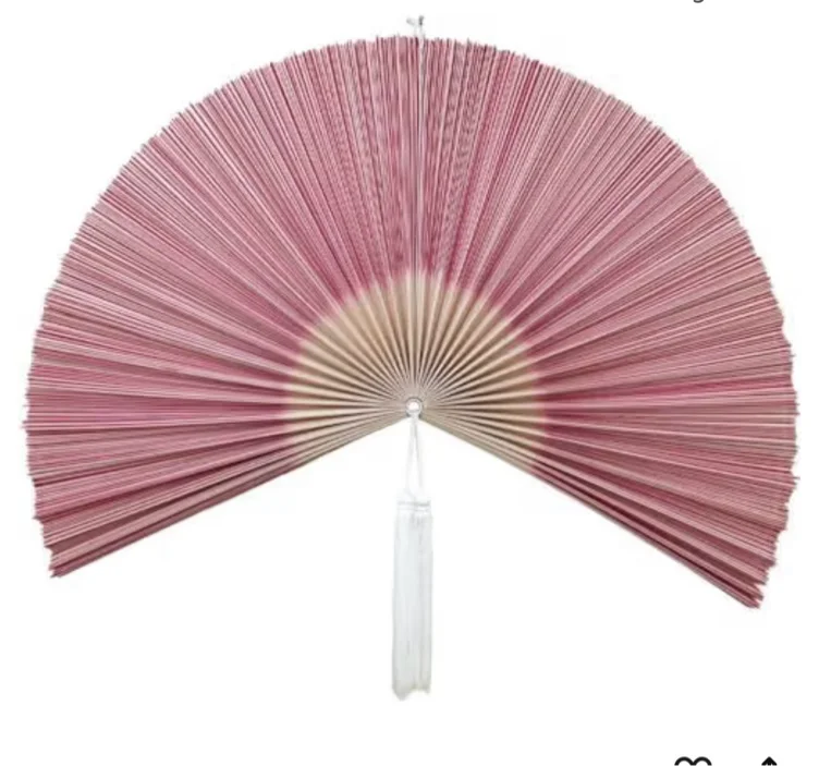ChumDecor Fan Wall Decor,Large Bamboo Fan Wall Art for Boho Hanging Headboard,Decorative Folding Fan for Over Bed Decorations, (Pink, 31inch)