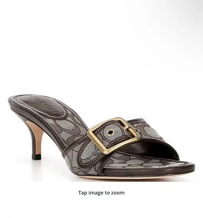 coach all-brown kitten heels