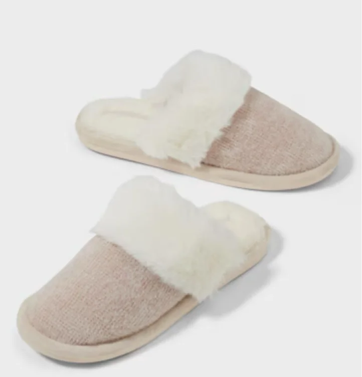 Rib Knit Scuff  Pebble - Peter Alexander Online