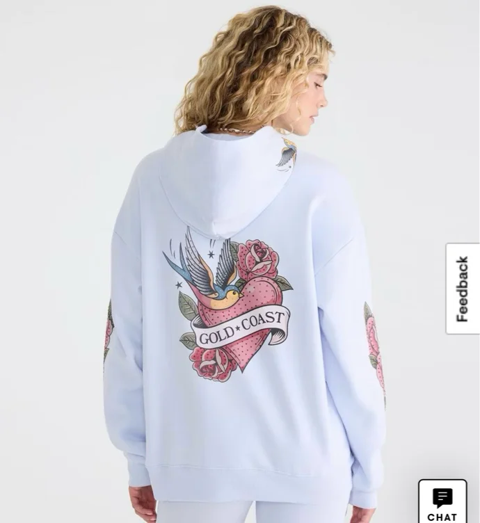 Déjà For Aero Gold Coast Bird Oversized Pullover Hoodie