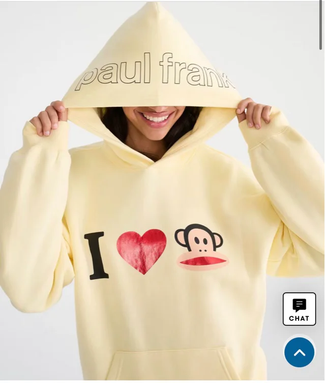 Paul Frank I Heart Julius Oversized Pullover Hoodie