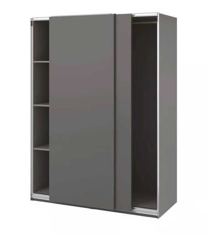 PAX / HASVIK Kleiderschrank - dunkelgrau/dunkelgrau 150x66x201 cm