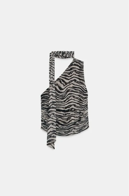ANIMAL PRINT SCARF TOP