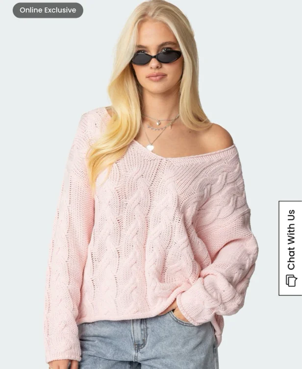 Inga Oversized Cable Knit Sweater