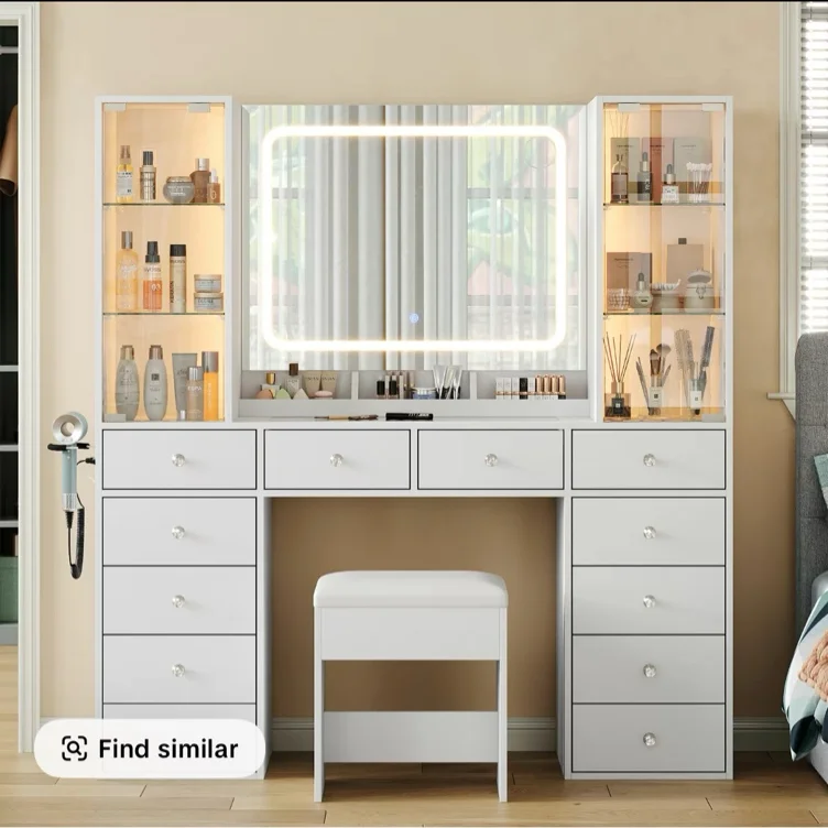 FUSOU 12 Drawers Makeup Vanity with Charging Station, Vanity | Black Friday Sale TikTok Shop