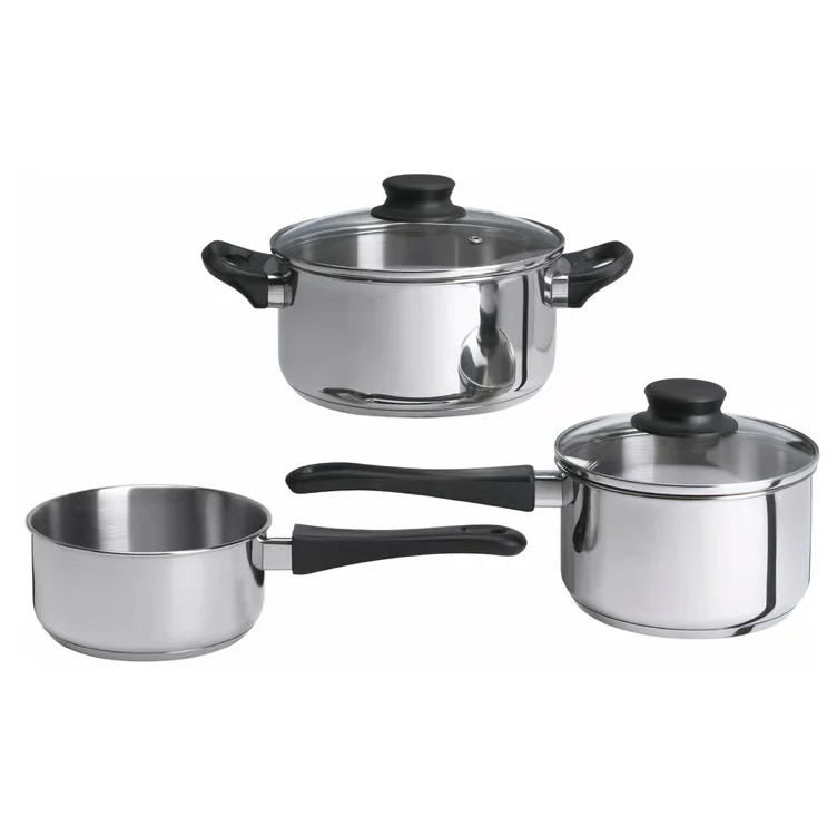 ANNONS 5-piece cookware set - glass/stainless steel