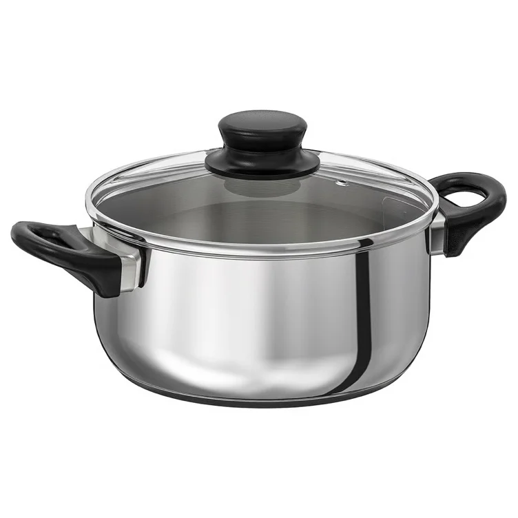 ANNONS Pot with lid - glass/stainless steel 2.8 l (3.0 qt)