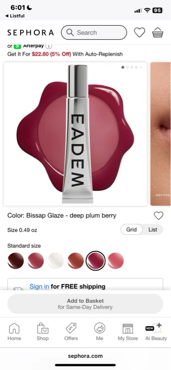 Le Chouchou Exfoliating + Softening Peptide Lip Balm - Bissap glaze - rich soft brown