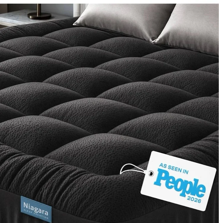 Amazon.com: Niagara Sleep Solution Ultra Soft Twin XL Size Mattress Topper - Rayon Derived from Bamboo Pillow Top Mattress Pad for Back Pain Relief - Naturally Cooling for Hot Sleepers, Black : Home & Kitchen