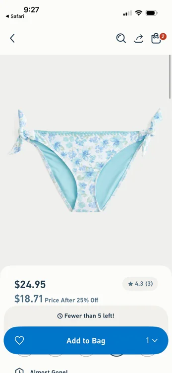 Stitched Side Tie Bikini Bottom