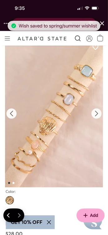Shell Stacking Ring Set