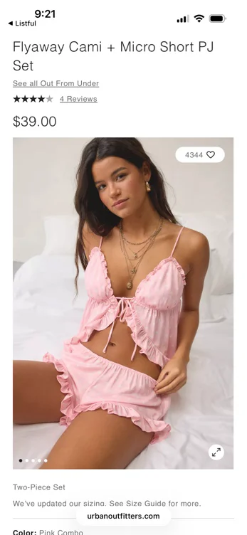 Out From Under Daydream Satin Flyaway Cami + Micro Short PJ Set