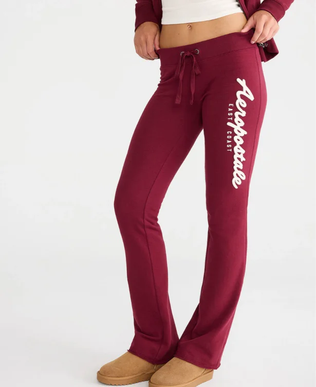 Aeropostale East Coast Fit & Flare Sweatpants- Classic Auburn