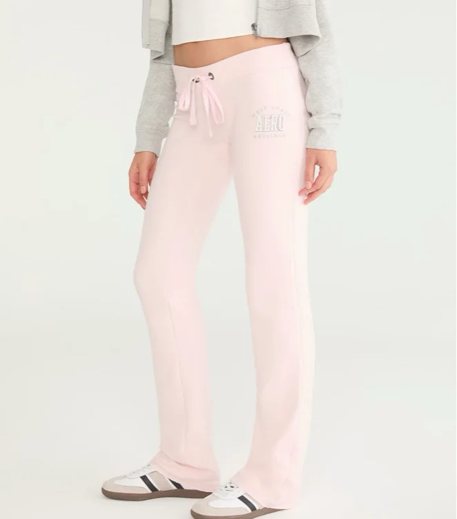 Aero West Coast Fit & Flare Sweatpants- Peach Whip
