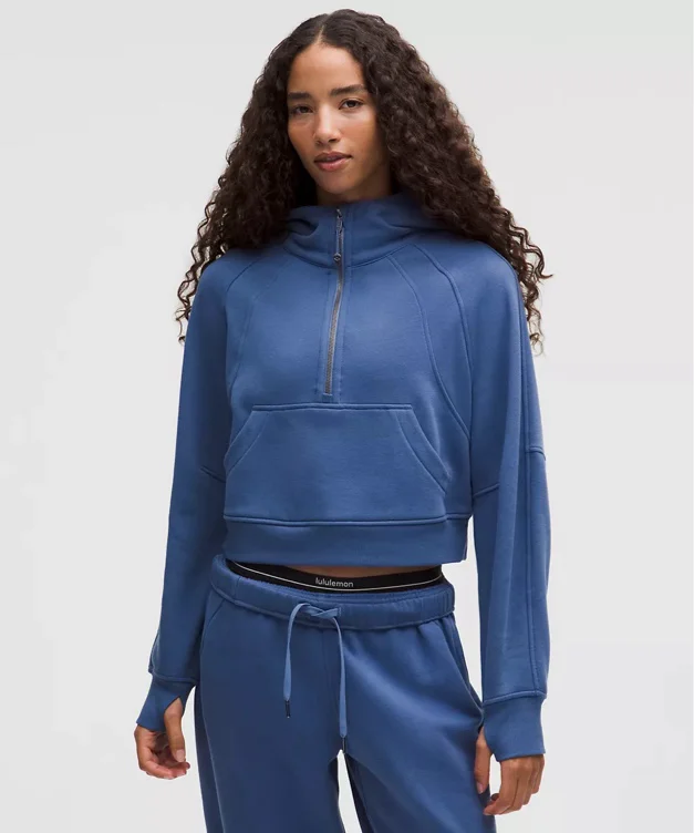Scuba Oversized Half-Zip Hoodie - Brilliant Blue