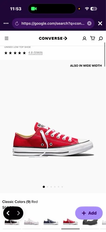Chuck Taylor All Star Red Low Top Shoe