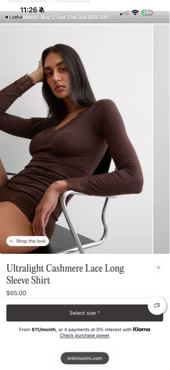 Ultralight Cashmere Lace Long Sleeve Shirt  Size S