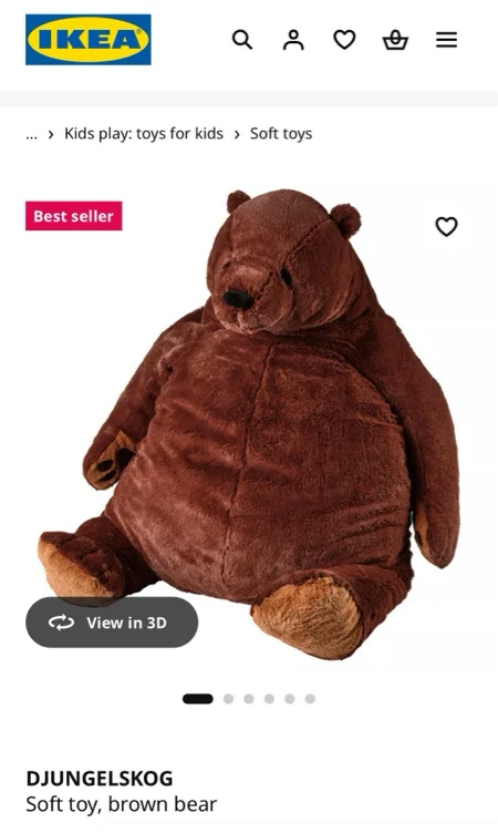 DJUNGELSKOG Soft toy - brown bear