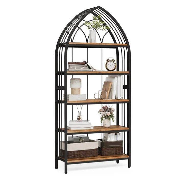Amazon.com: LITTLE TREE 74.8" Tall Bookshelf, 5-Tier Heavy Duty Metal Rack, Large Load-Bearing Capacity, Versatile Shelf for Living Room, Kitchen, Bedroom, Bathroom, Study : Home & Kitchen