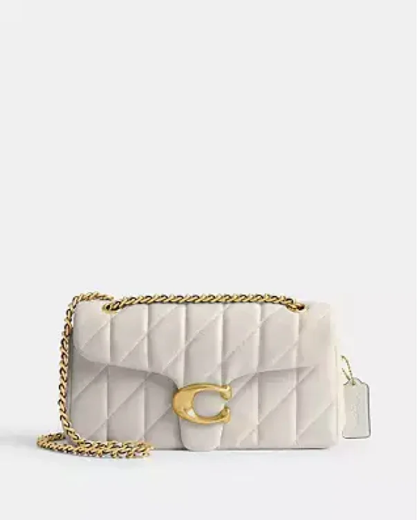 Brass/chalk Tabby Shoulder Bag 26 With Pillow Quilting