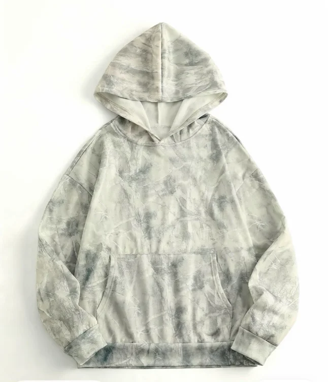 Women's Fall Winter Vintage Fashion Long Sleeve Hoodie, Camo Leaf Branch All over Print, Thick Casual Loose Fit Pullover Sweatshirt