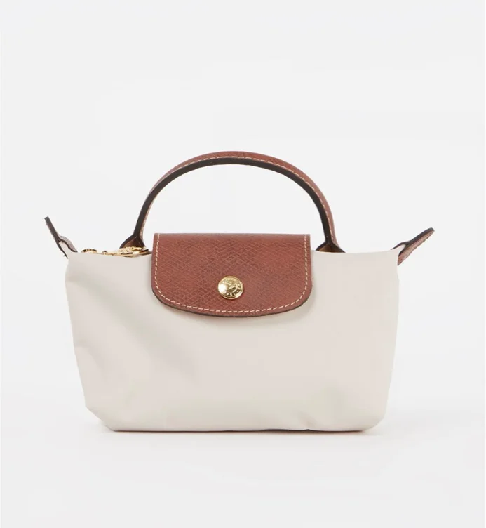 Longchamp Le Pliage handtas met leren details - Creme - 1 maat