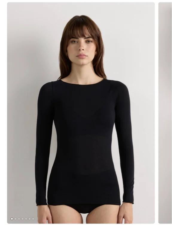 Maglia Manica Lunga Ultralight con Cashmere e Scollo a Barchetta