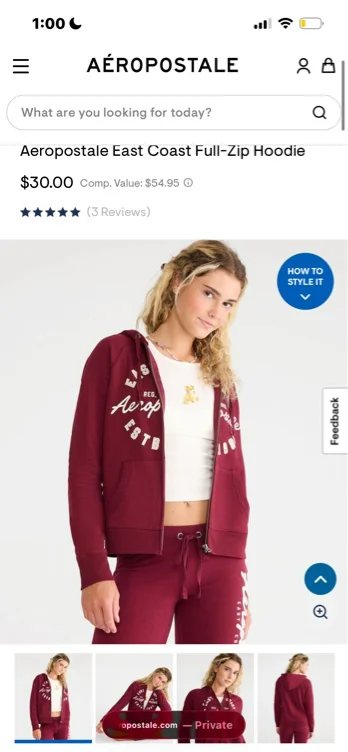 WomenTopsHoodies + SweatshirtsAeropostale East Coast Full-Zip HoodieAeropostale East Coast Full-Zip Hoodie