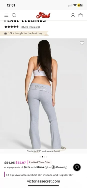 All-Day Cotton Foldover Flare Leggings
