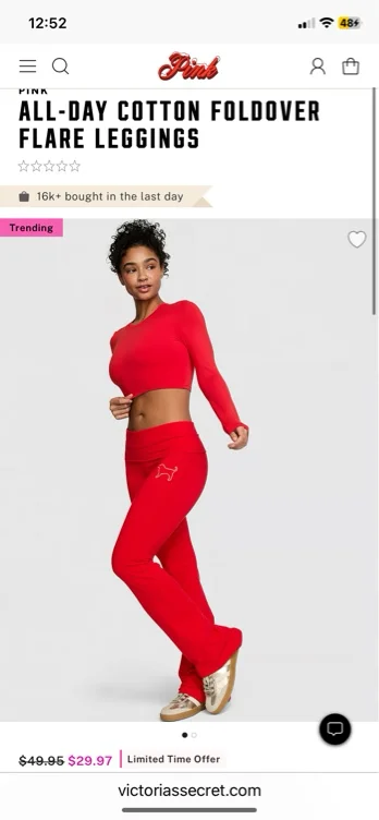 All-Day Cotton Foldover Flare Leggings