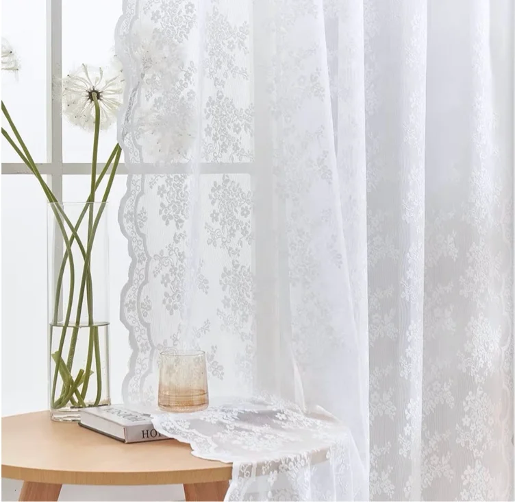YJ YANJUN Vintage Lace Curtains 84 Inches Long-Victorian Floral Pattern Aqua Sheer Curtain Panels for Living Room Bedroom,Light Filtering, Memaid Beachy Drapes 2 Panels 52W x 84L Mint Green