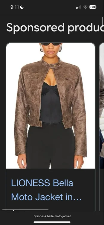 Lioness Bella Faux Leather Cropped Moto Jacket