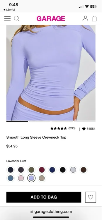 Smooth Long Sleeve Crewneck Top