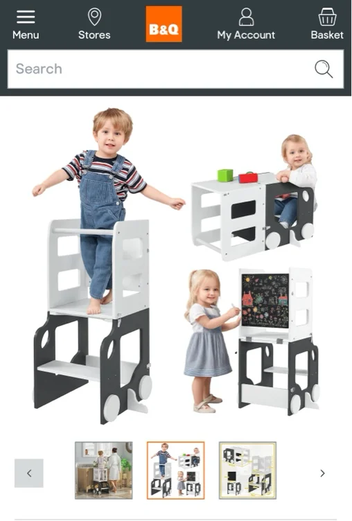 AIYAPLAY Toddler Step Stool, 4 in 1 Foldable Toddler Step, Grey