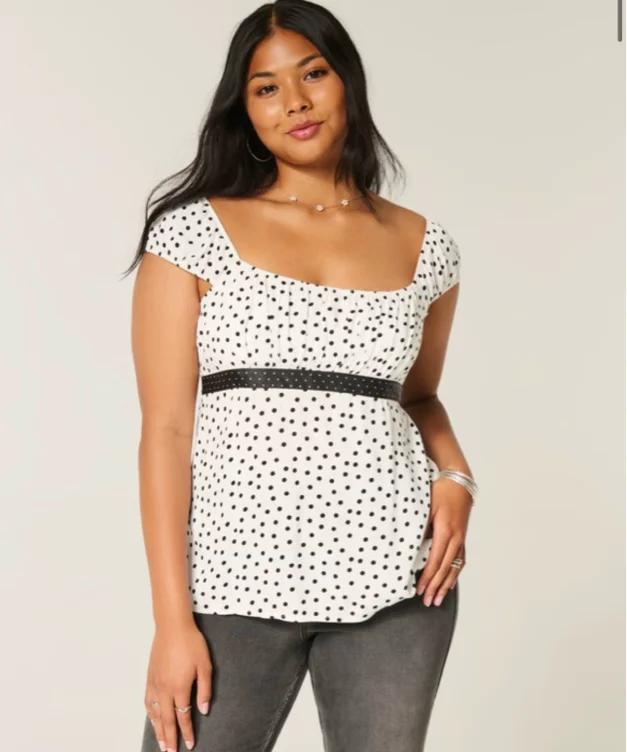 Easy Satin Tie Babydoll Top