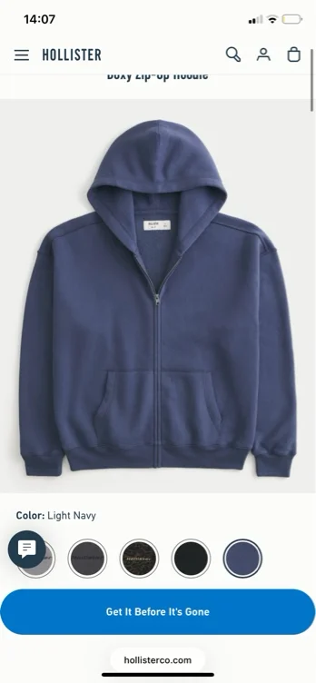 Boxy Zip-Up Hoodie